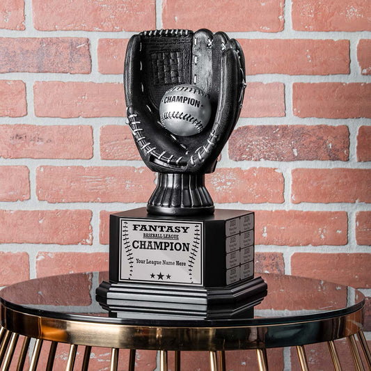 15" Perpetual Baseball Trophy – Black