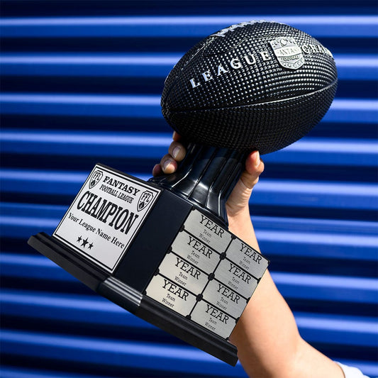 15" Perpetual Fantasy Football Trophy - Black Football