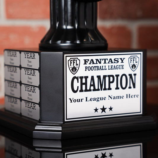15" Perpetual Fantasy Football Trophy - Black Football
