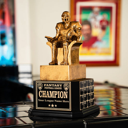 15" Perpetual Fantasy Football Trophy - Golden Player