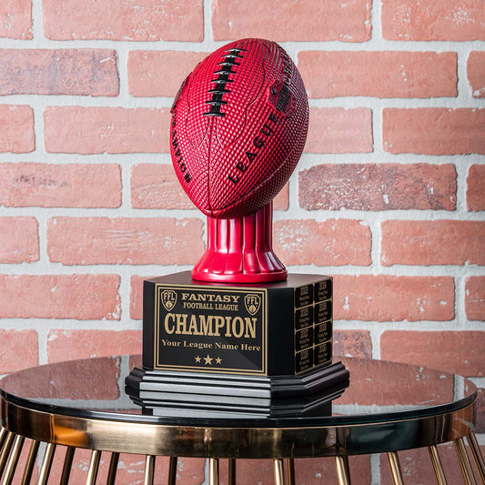 15" Perpetual Fantasy Football Trophy - Red Football