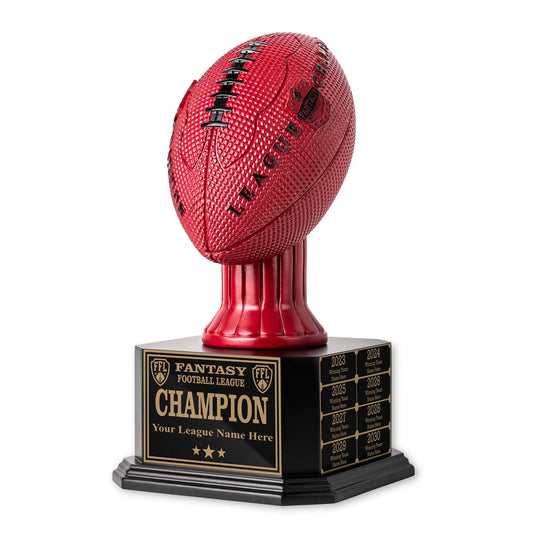 15" Perpetual Fantasy Football Trophy - Red Football