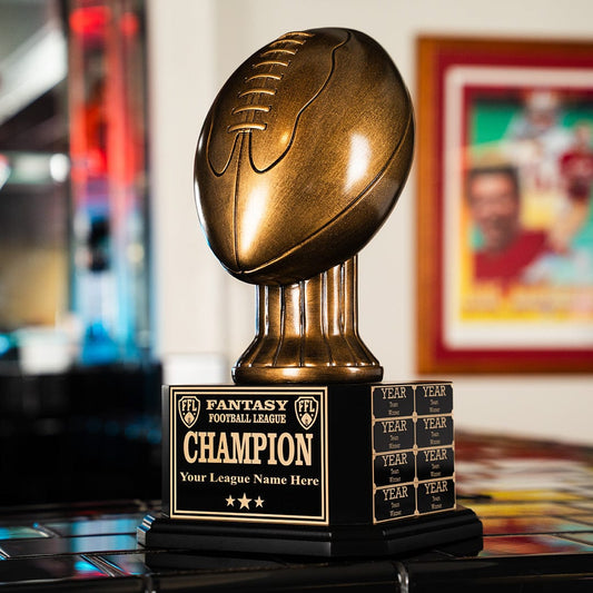 16" Football Trophy - Antique Gold
