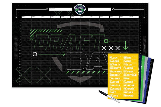 2025 ESPN Fantasy Football Draft Board Kit - 12, 10, 8 team