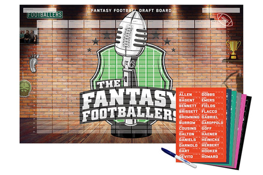 2025 Fantasy Footballers Draft Board Kit - 12, 10, 8 Team