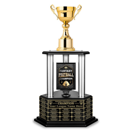 TrophySmack 26"-36” Fantasy Football Perpetual Trophy - Gold Cup