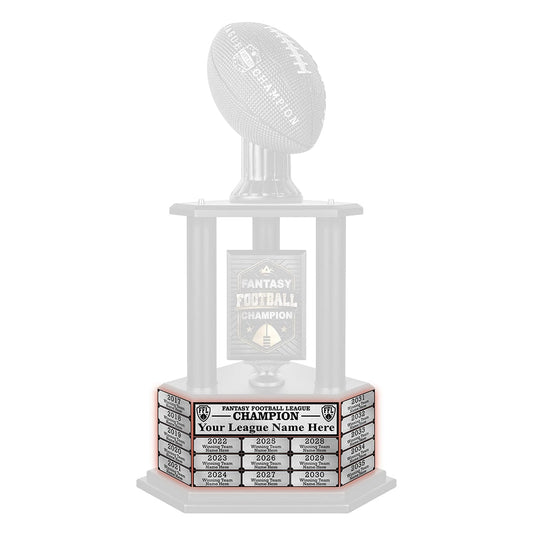 26"-56" Black Football Perpetual Fantasy Football Trophy Engraving Redemption