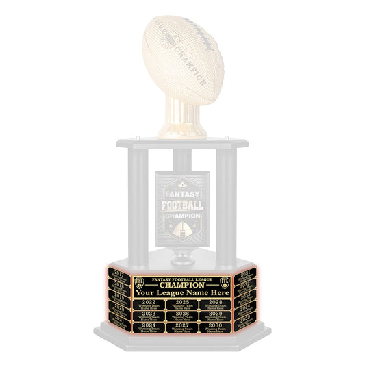 26"-56" Gold Football Perpetual Fantasy Football Trophy Engraving Redemption