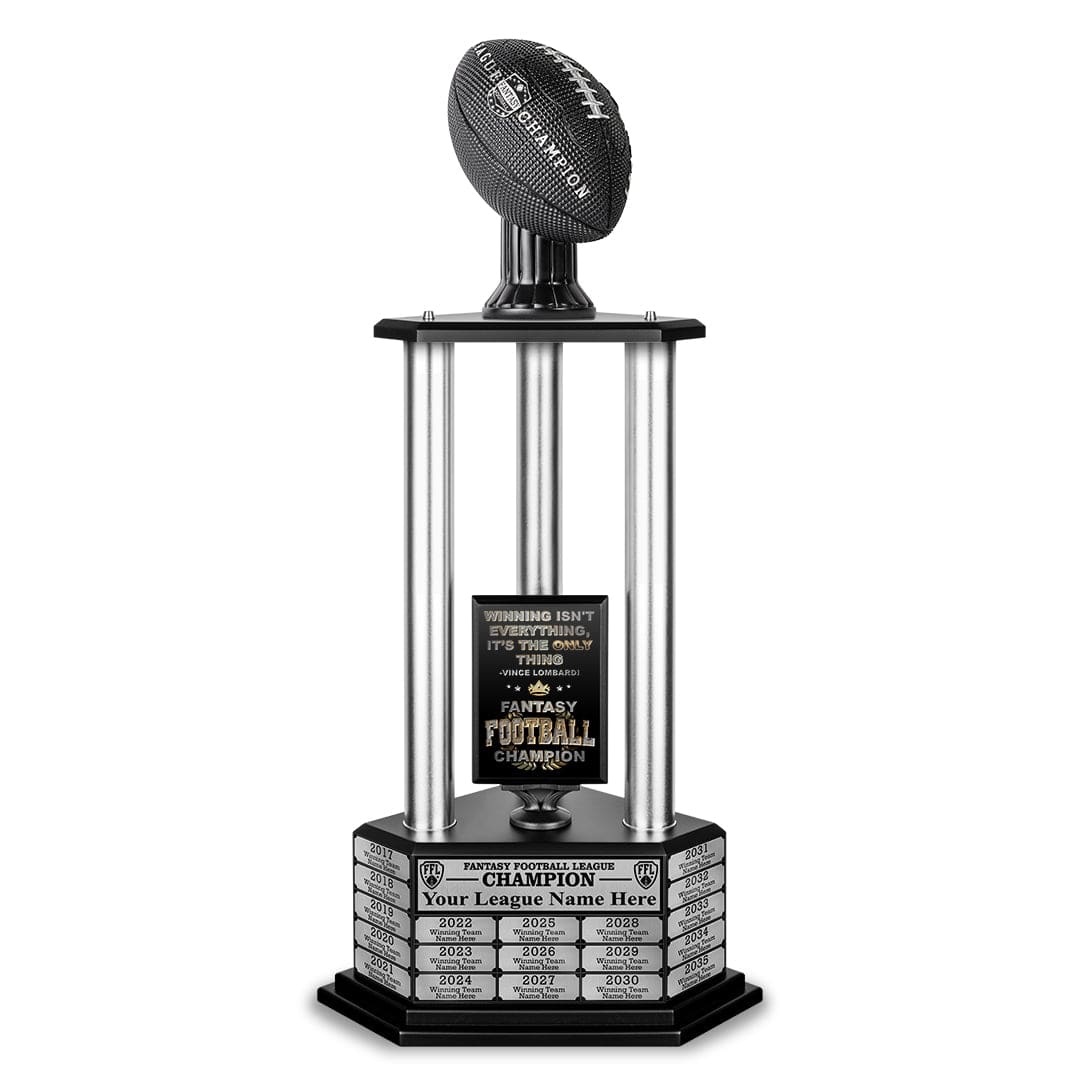 TrophySmack 26"-56" Perpetual Fantasy Football Trophy - Black Football