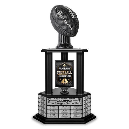 TrophySmack 26"-56" Perpetual Fantasy Football Trophy - Black Football