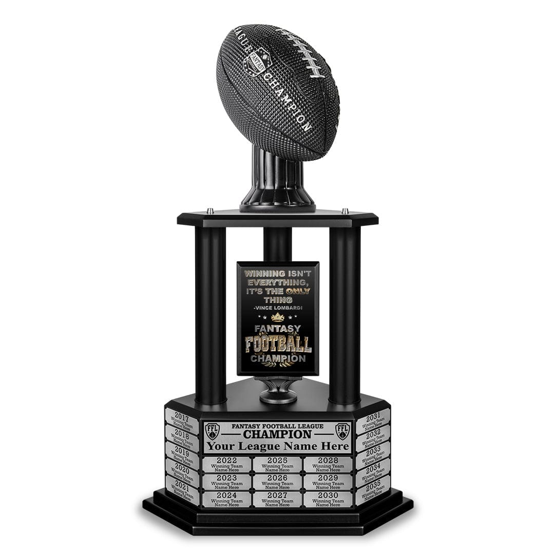 TrophySmack 26"-56" Perpetual Fantasy Football Trophy - Black Football