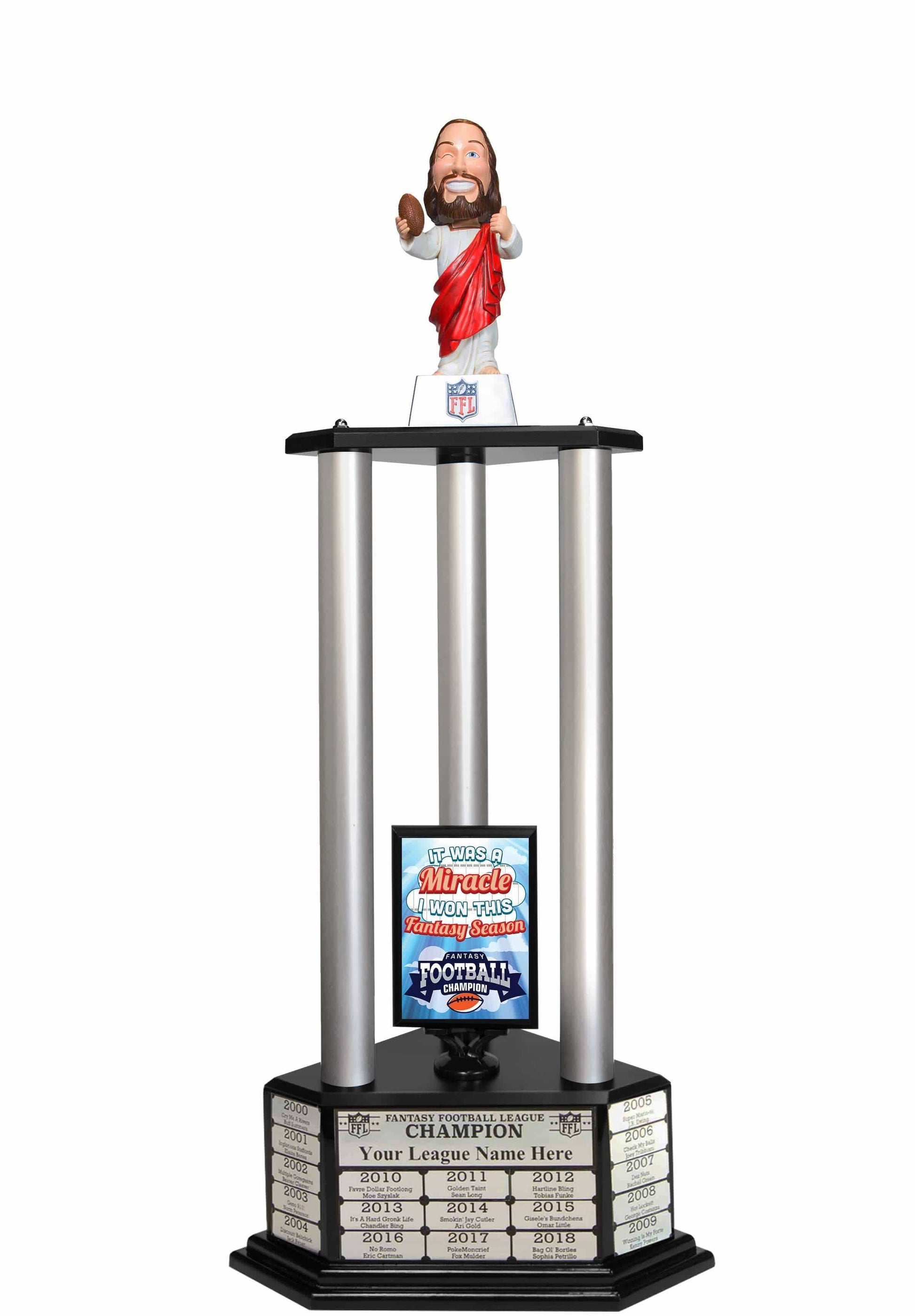 TrophySmack 26"-56" Touchdown Jesus Perpetual Fantasy Football Trophy