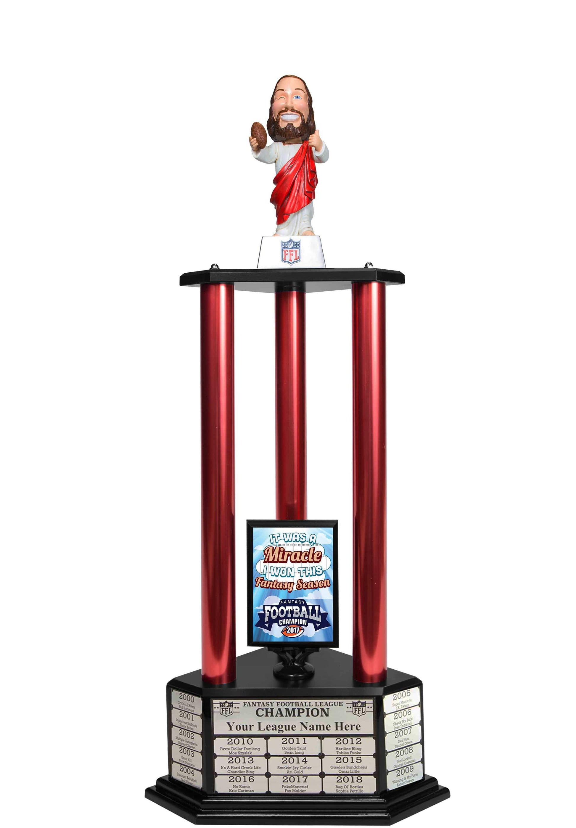 TrophySmack 26"-56" Touchdown Jesus Perpetual Fantasy Football Trophy