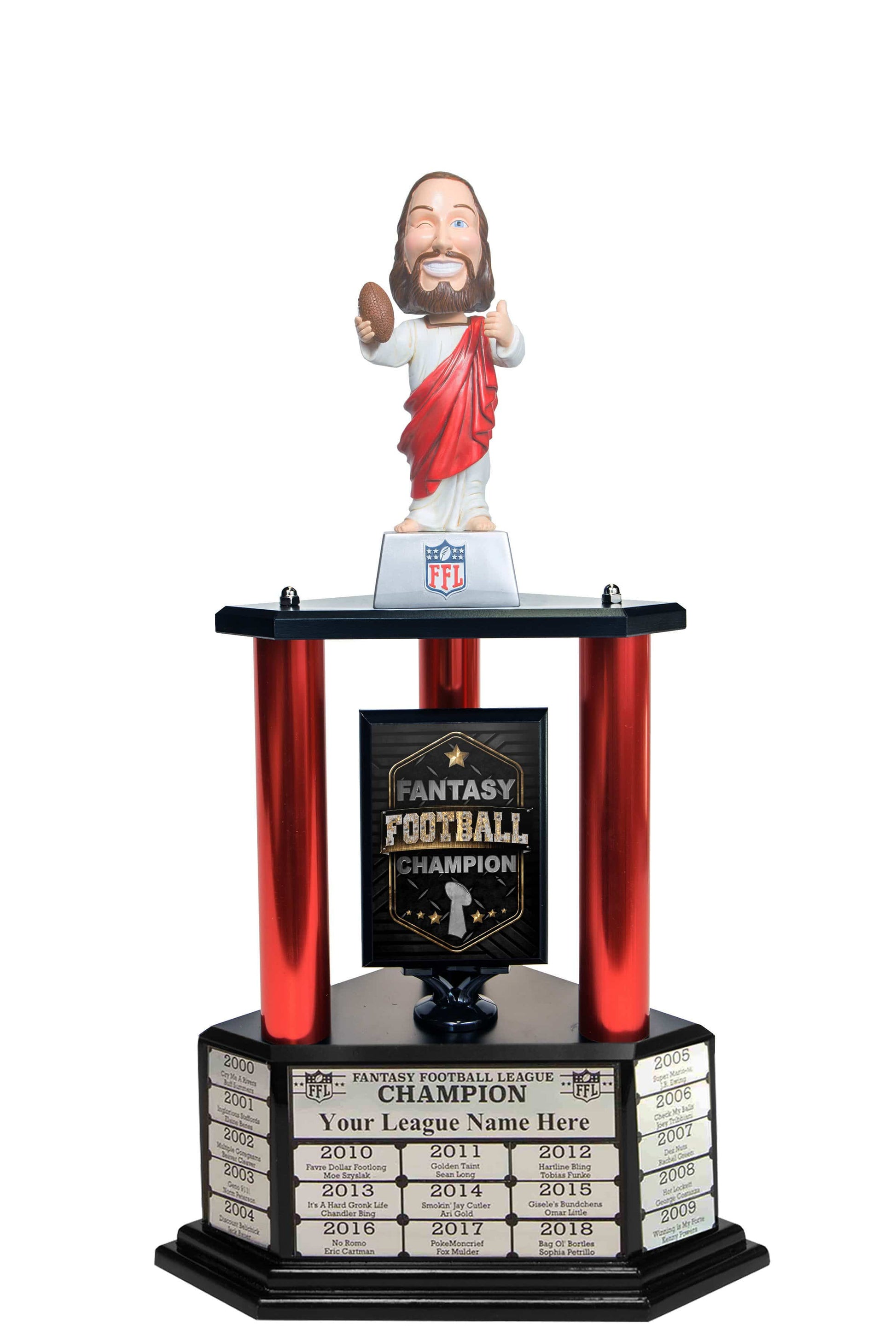 TrophySmack 26"-56" Touchdown Jesus Perpetual Fantasy Football Trophy