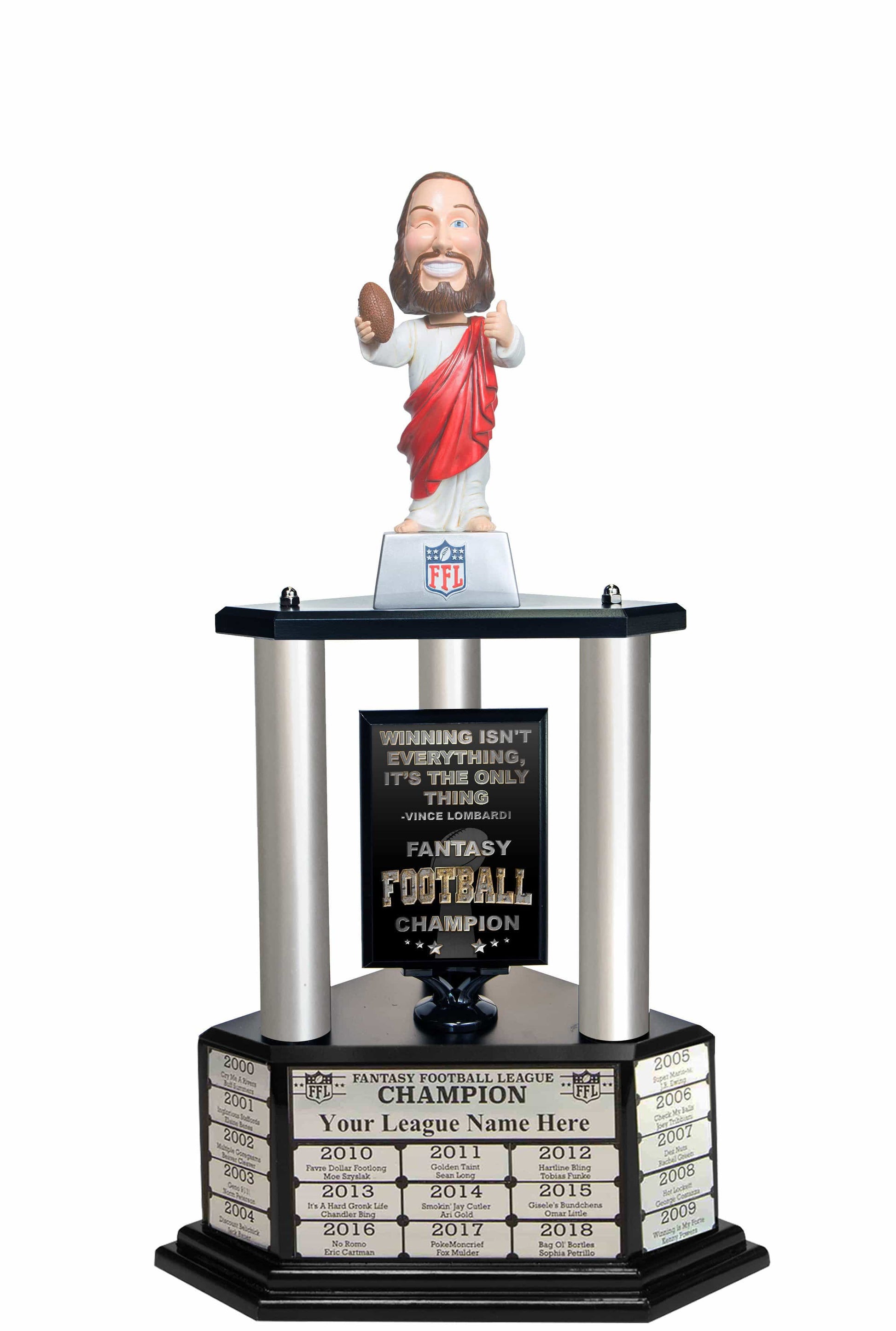TrophySmack 26"-56" Touchdown Jesus Perpetual Fantasy Football Trophy