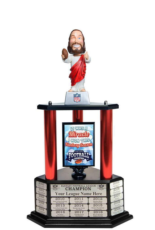 TrophySmack 26"-56" Touchdown Jesus Perpetual Fantasy Football Trophy