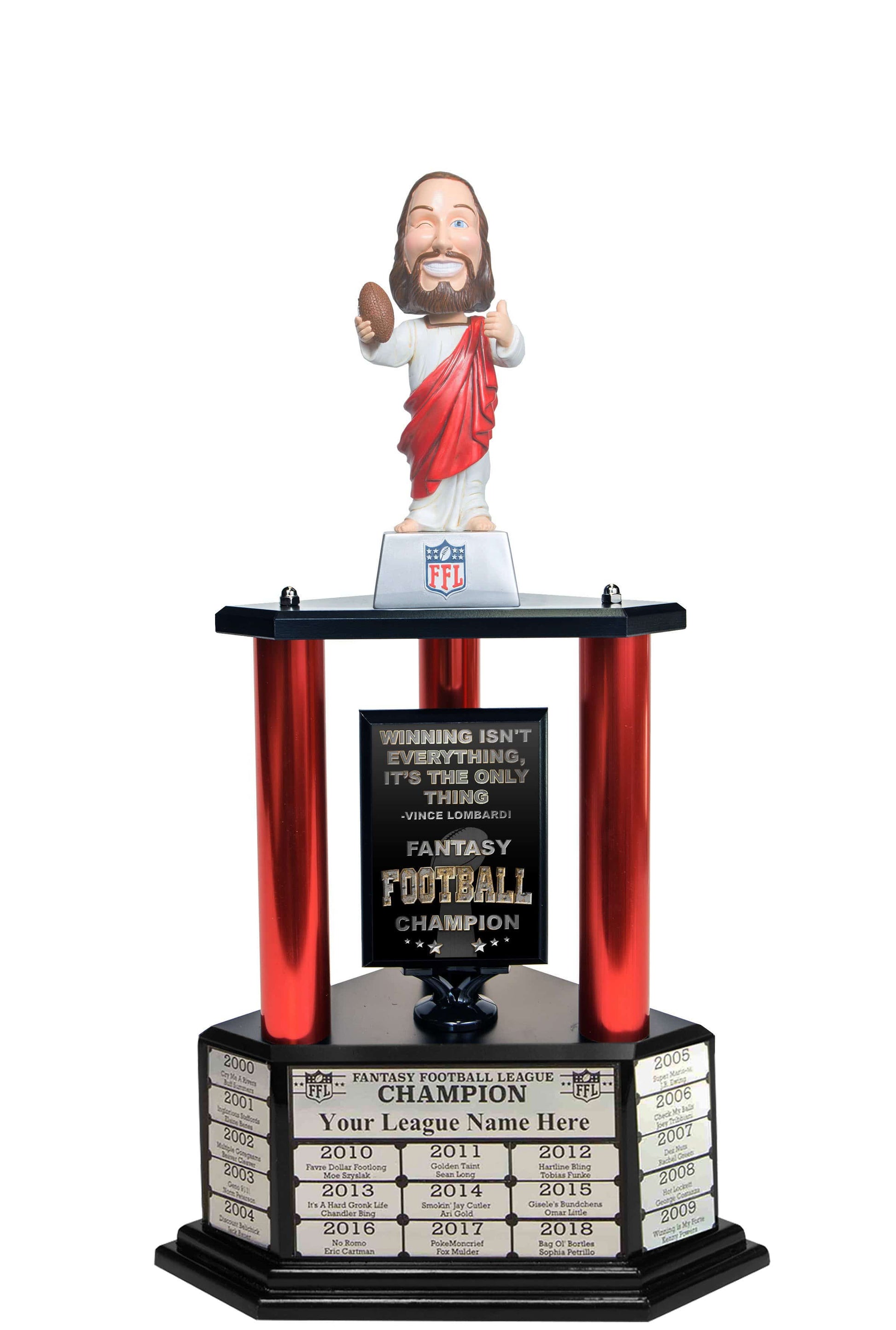 TrophySmack 26"-56" Touchdown Jesus Perpetual Fantasy Football Trophy