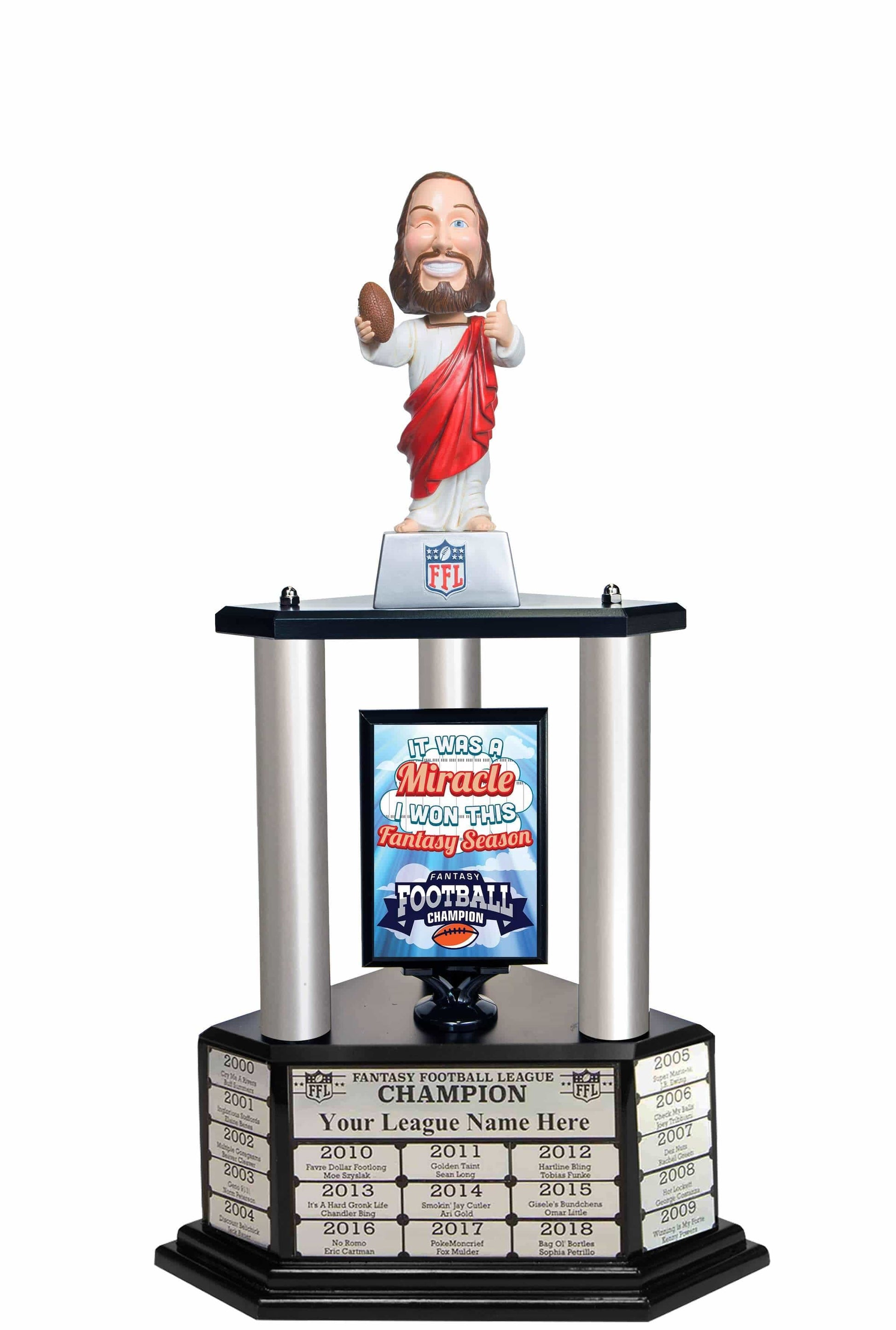 TrophySmack 26"-56" Touchdown Jesus Perpetual Fantasy Football Trophy