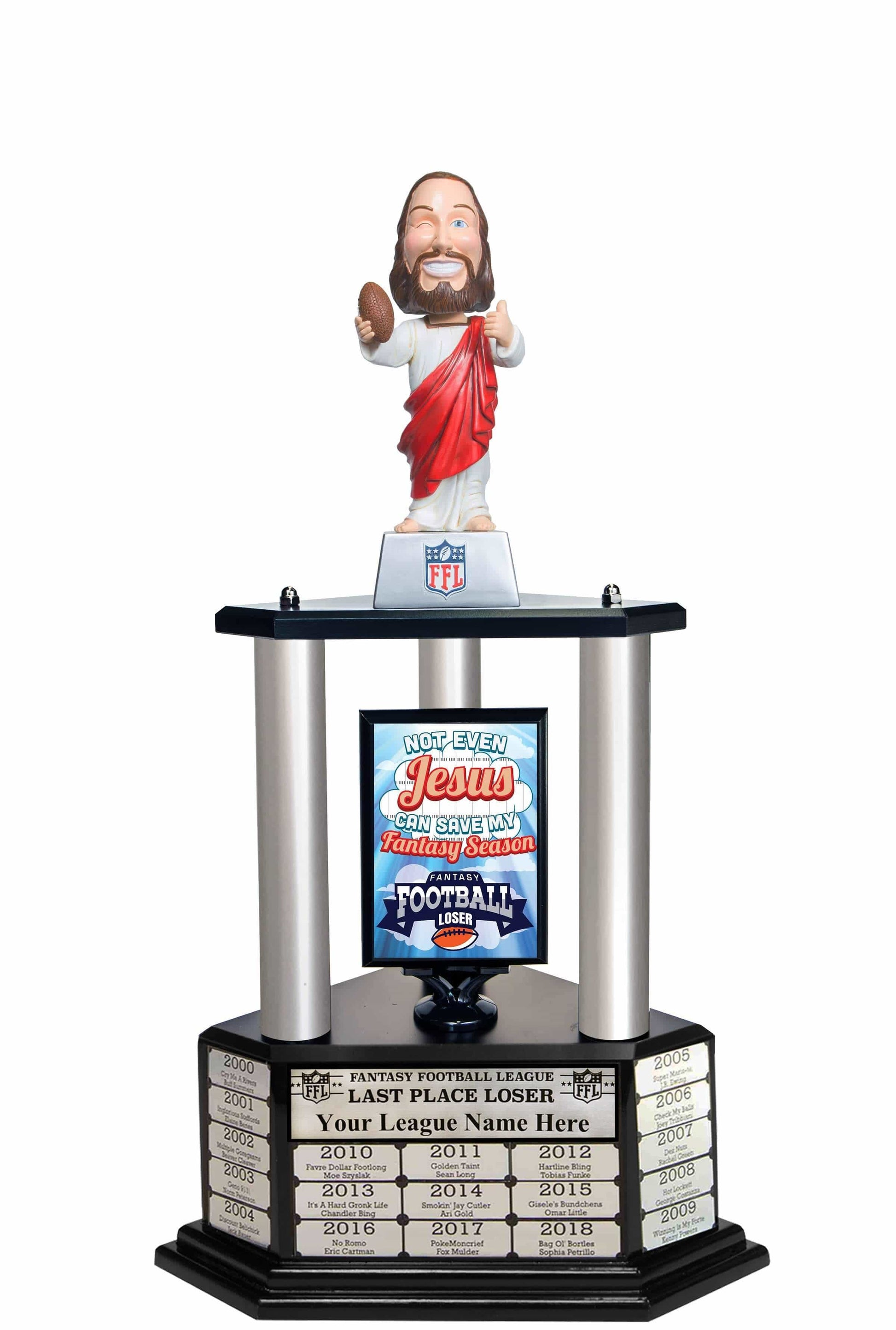 TrophySmack 26"-56" Touchdown Jesus Perpetual Fantasy Football Trophy
