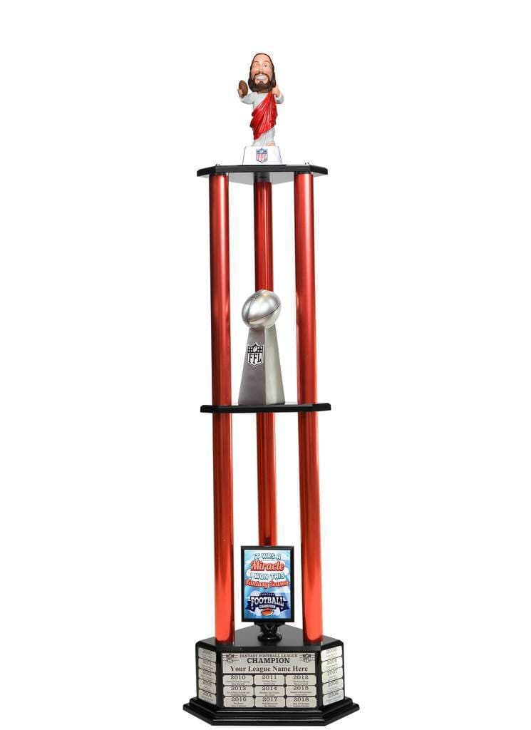 TrophySmack 26"-56" Touchdown Jesus Perpetual Fantasy Football Trophy
