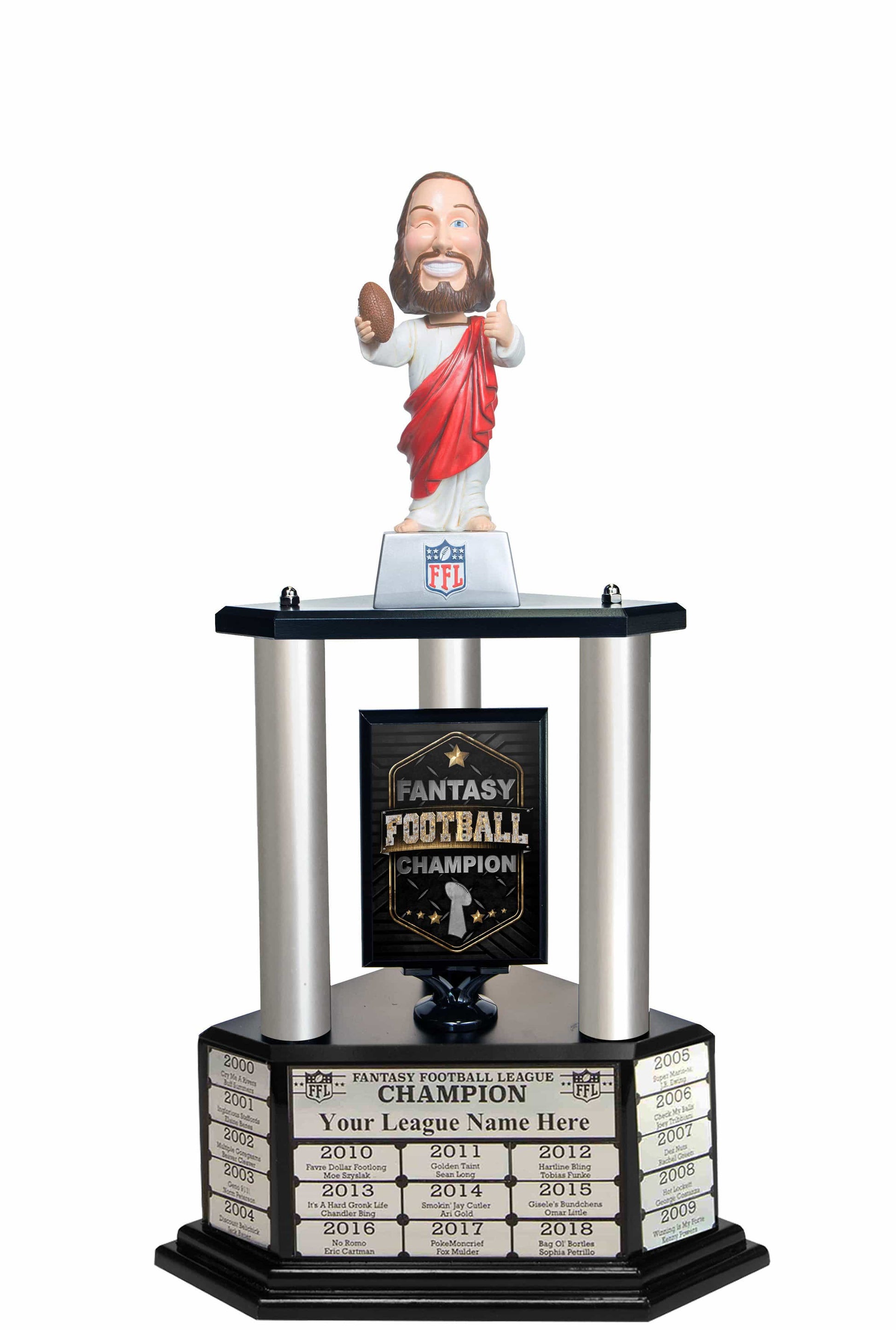 TrophySmack 26"-56" Touchdown Jesus Perpetual Fantasy Football Trophy