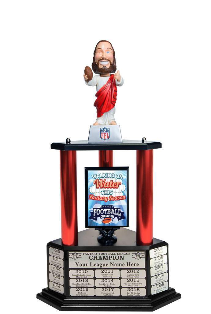 TrophySmack 26"-56" Touchdown Jesus Perpetual Fantasy Football Trophy