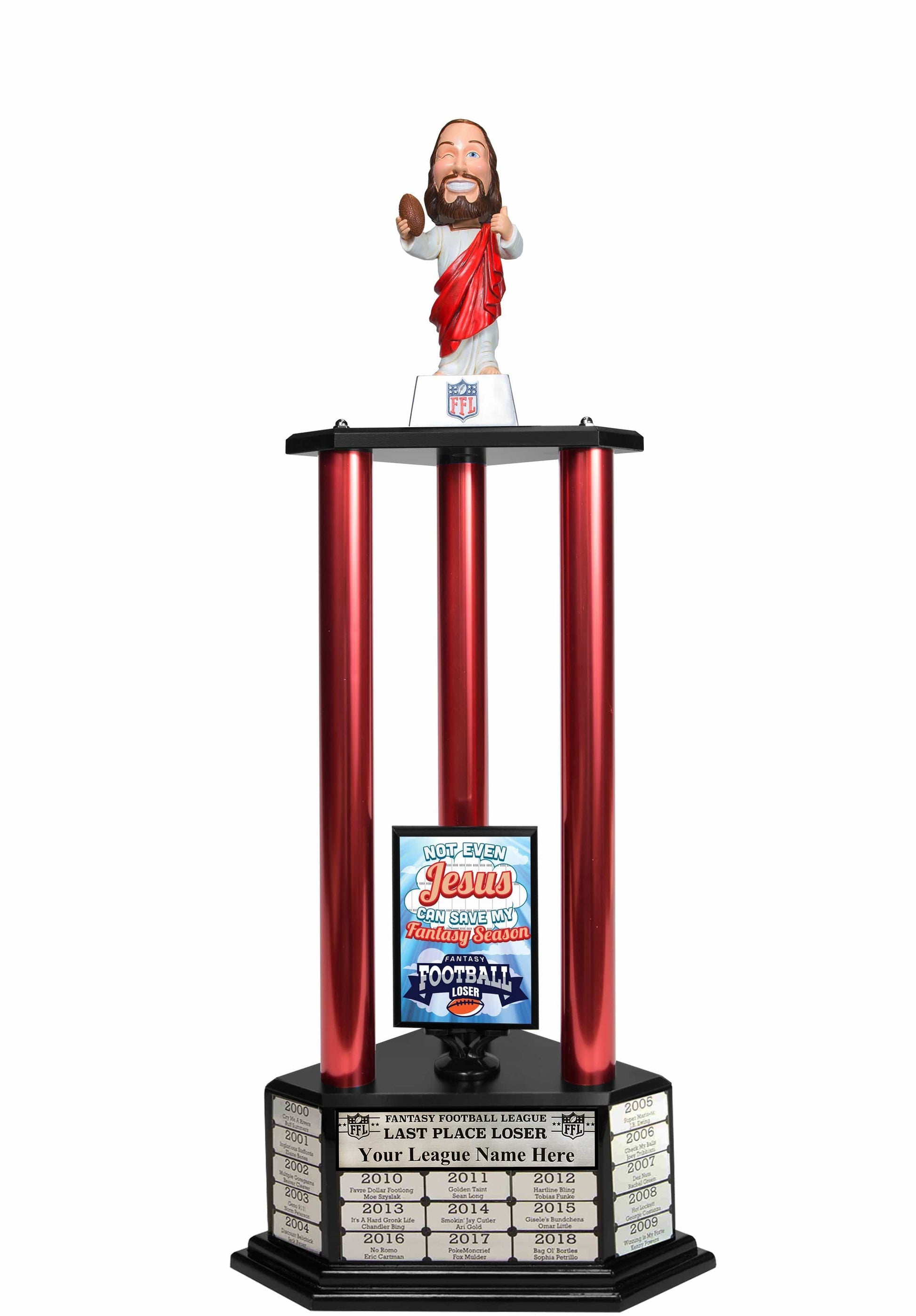 TrophySmack 26"-56" Touchdown Jesus Perpetual Fantasy Football Trophy