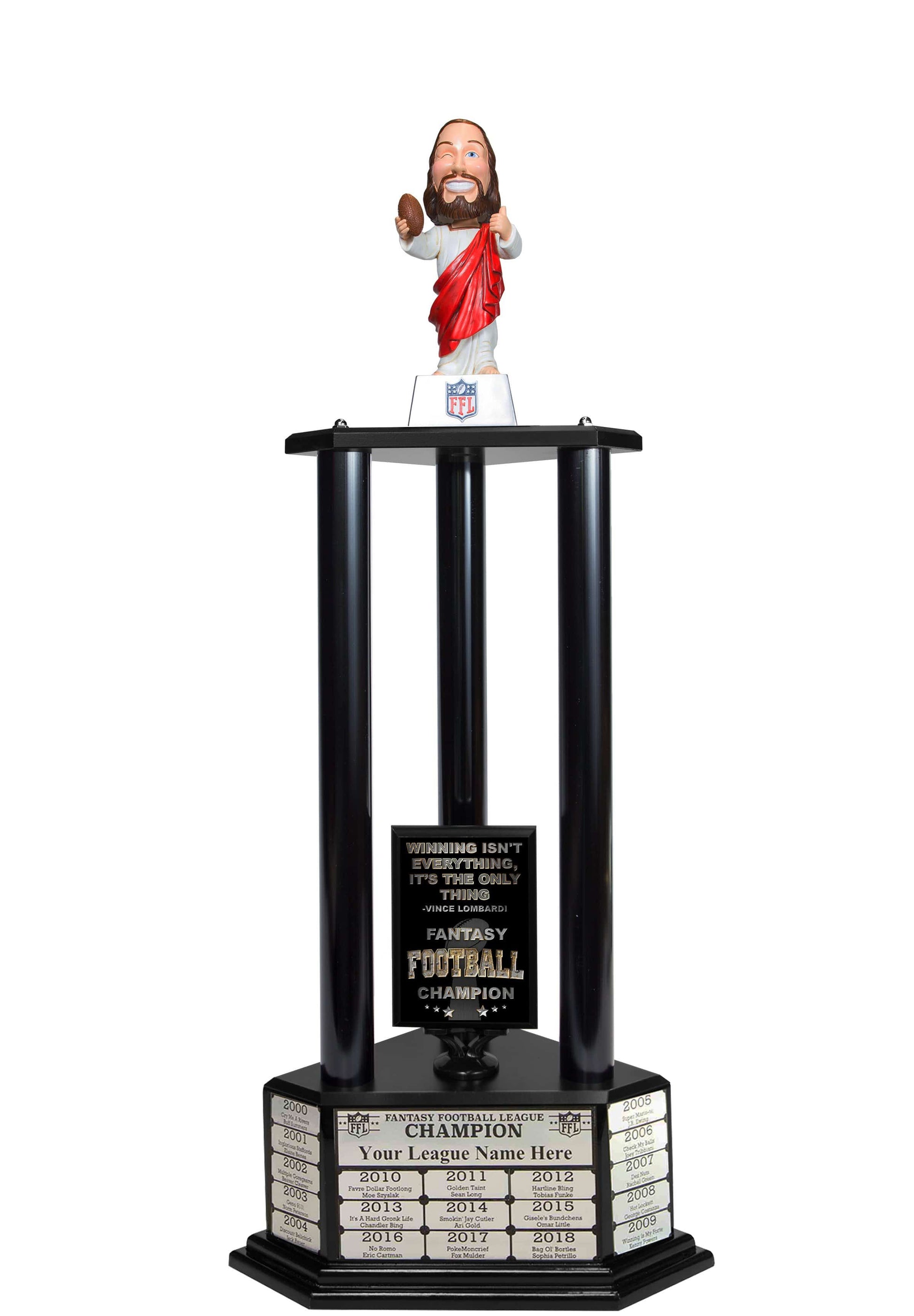 TrophySmack 26"-56" Touchdown Jesus Perpetual Fantasy Football Trophy