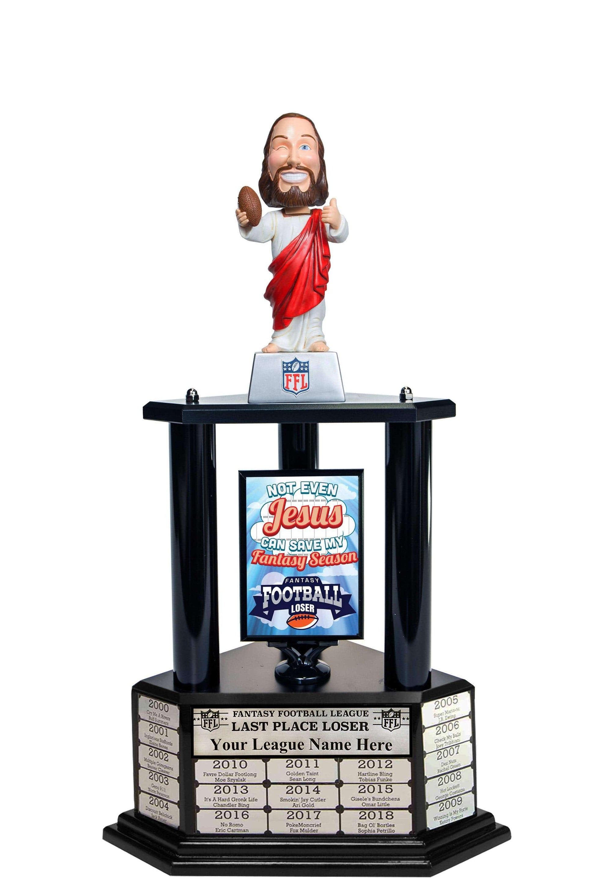 TrophySmack 26"-56" Touchdown Jesus Perpetual Fantasy Football Trophy