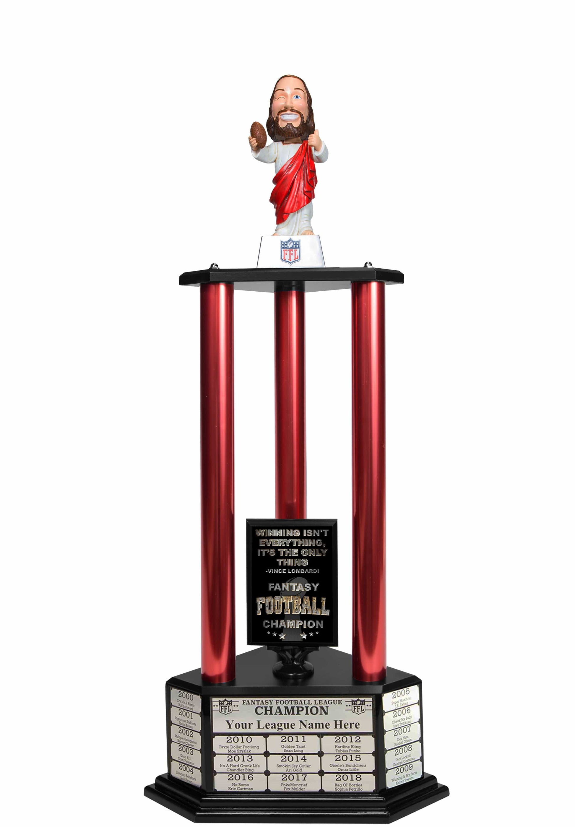 TrophySmack 26"-56" Touchdown Jesus Perpetual Fantasy Football Trophy