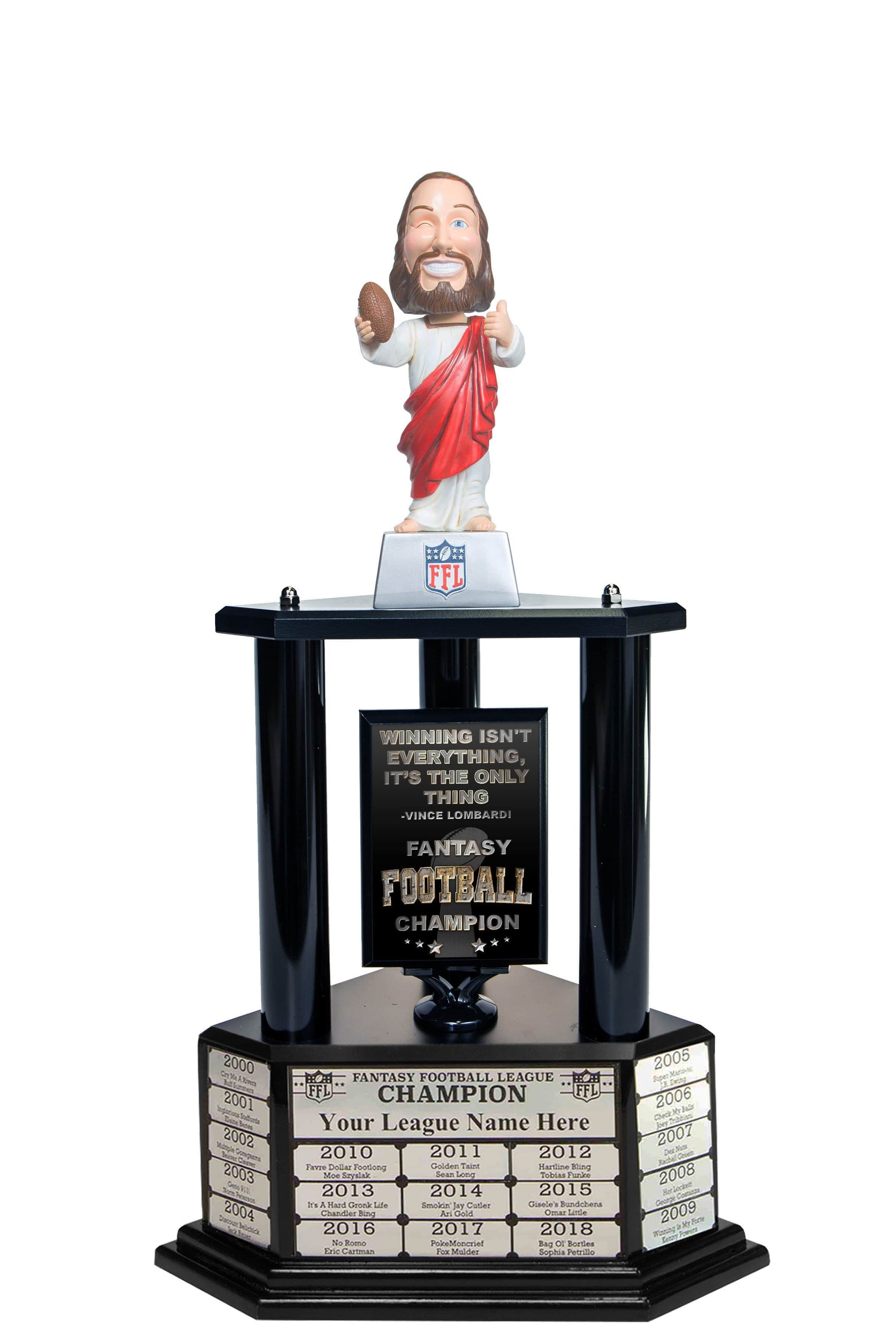 TrophySmack 26"-56" Touchdown Jesus Perpetual Fantasy Football Trophy