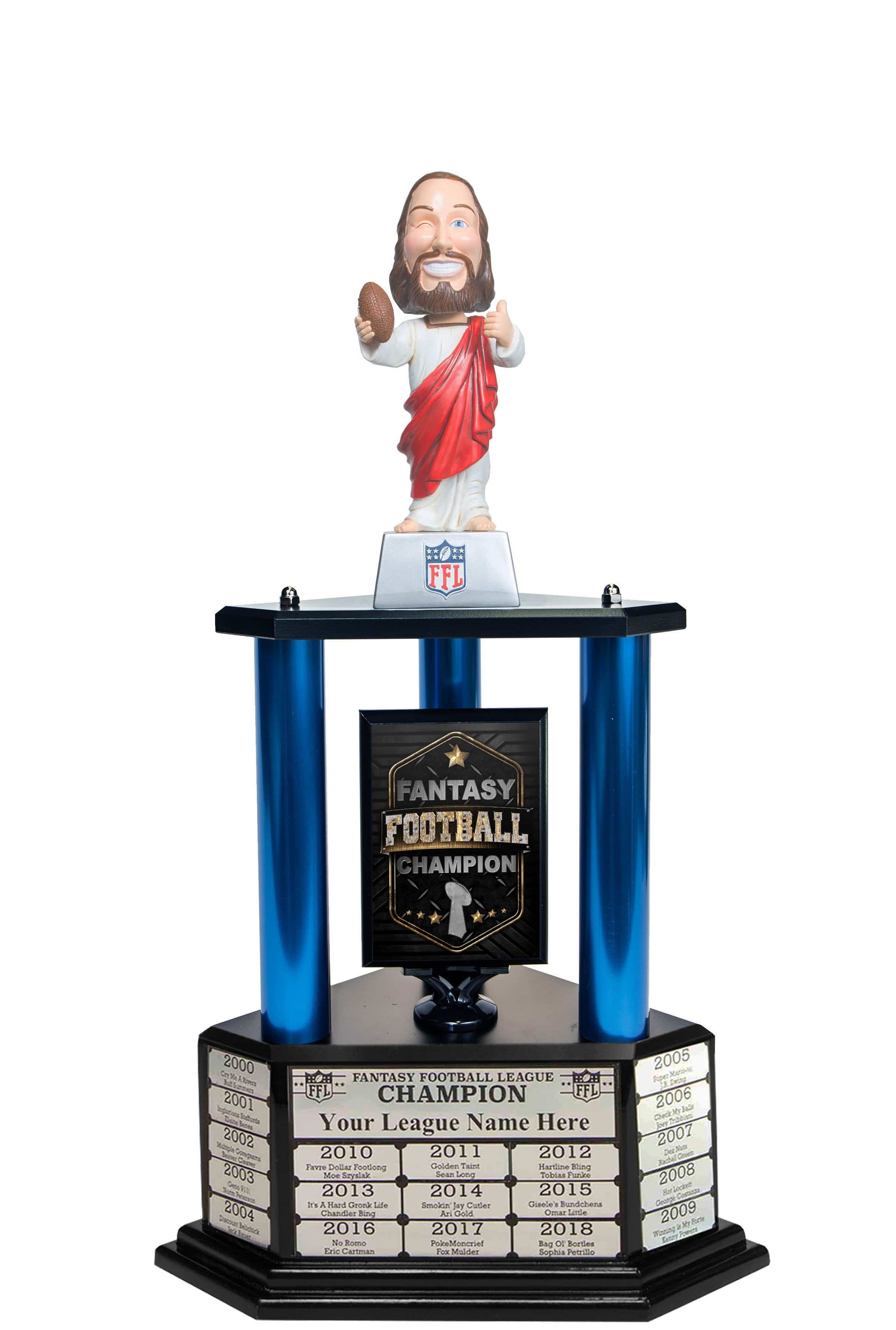 TrophySmack 26"-56" Touchdown Jesus Perpetual Fantasy Football Trophy
