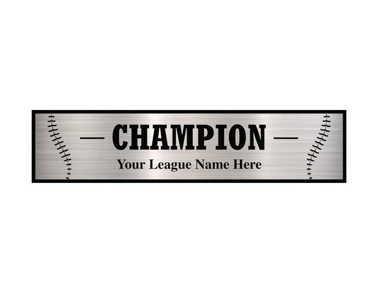 Three-column league plate for baseball fantasy leagues, featuring a modern design for awards