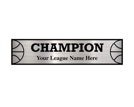 Three-column league plate for fantasy basketball with a unique design, ideal for team recognition