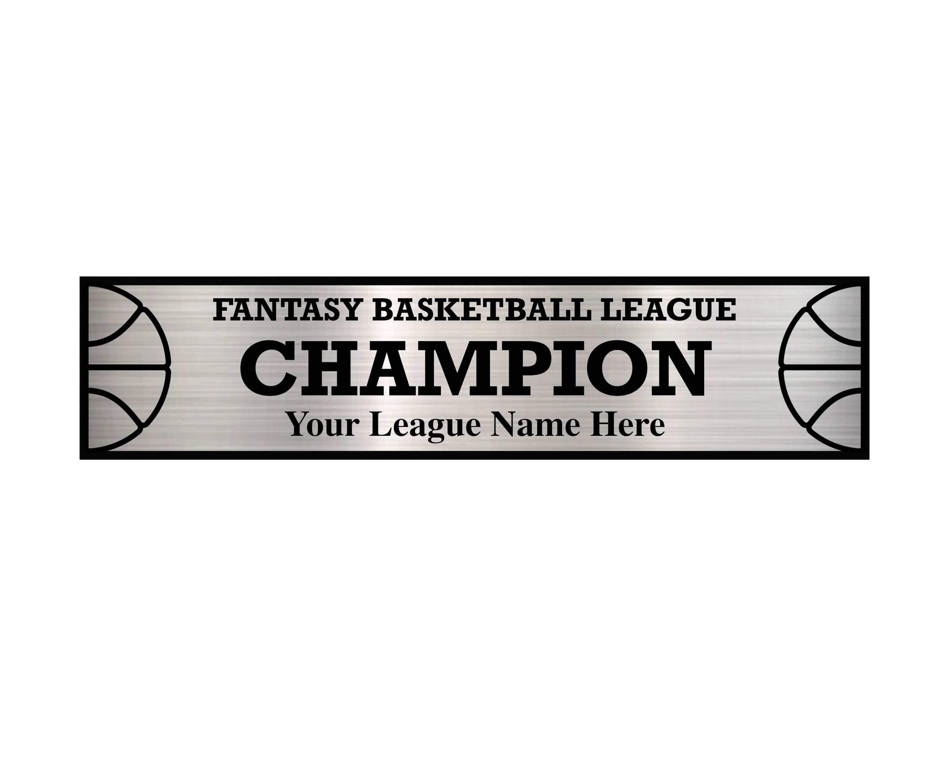 Three-column league plate for fantasy basketball, designed for multiple winners with an elegant finish