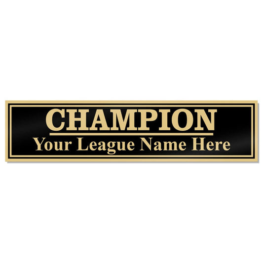 3 Column Champion League Plate - Black/Gold