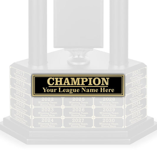 3 Column Champion League Plate - Black/Gold