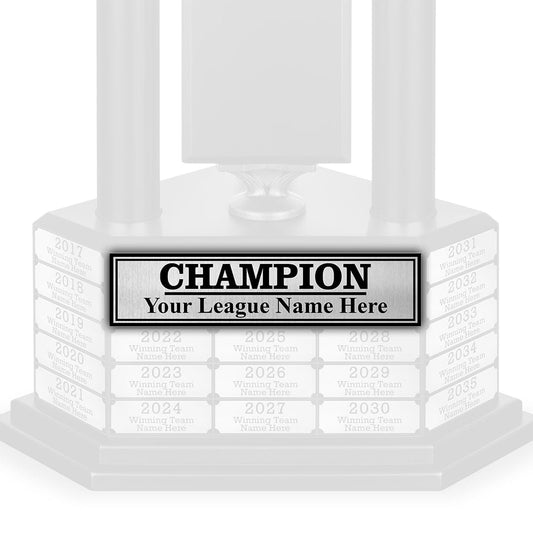 3 Column Champion League Plate - Silver