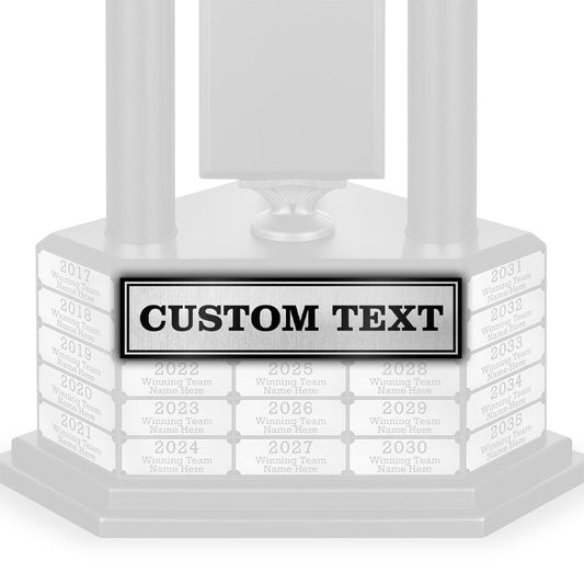 3 Column Custom League Plate - Silver
