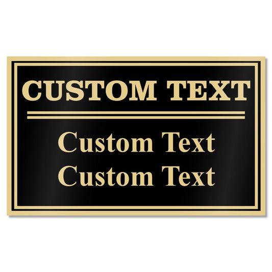 3 Column Custom Plate - Black/Gold
