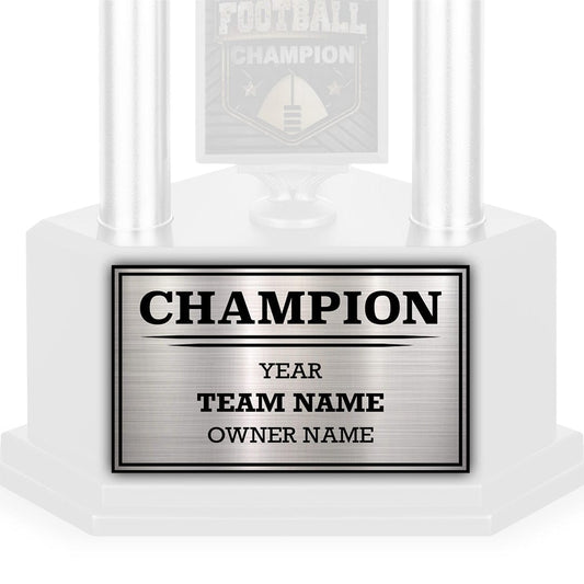 3 Column Single Winner League Plate - Silver