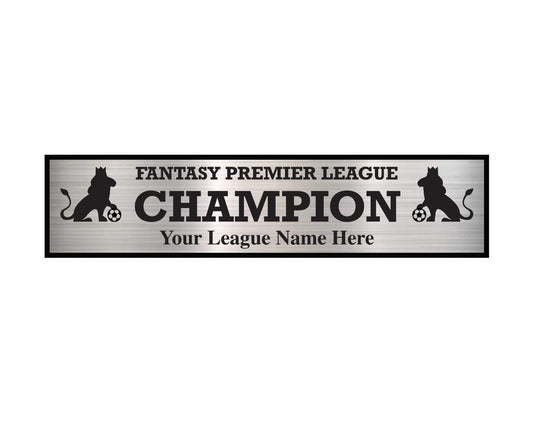 Three-column league plate for soccer, ideal for recognizing achievements in fantasy leagues