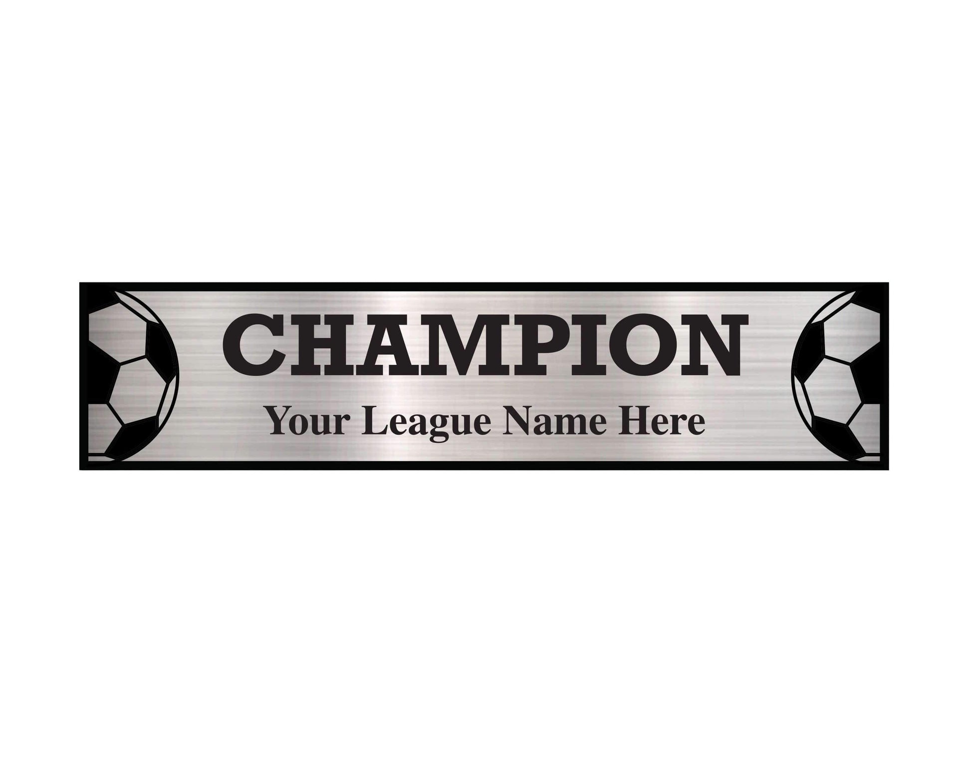 Three-column league plate for fantasy soccer, featuring a sleek design for team accomplishments