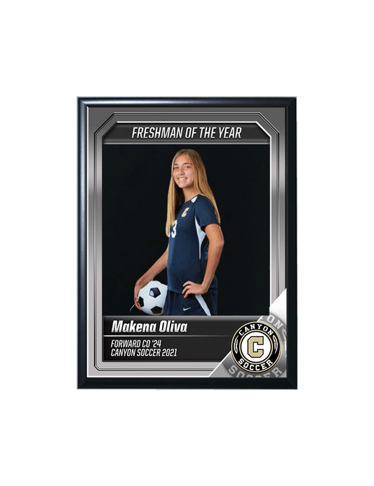 7 x 9 High-Quality Direct Print on Matte Black Customizable Sports Plaque