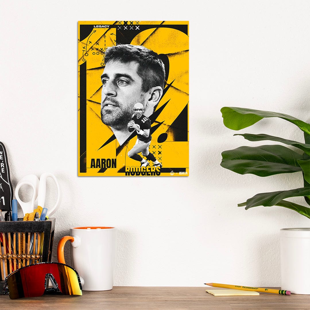 TrophySmack Aaron Rodgers Legend Yellow - Metal Wall Art