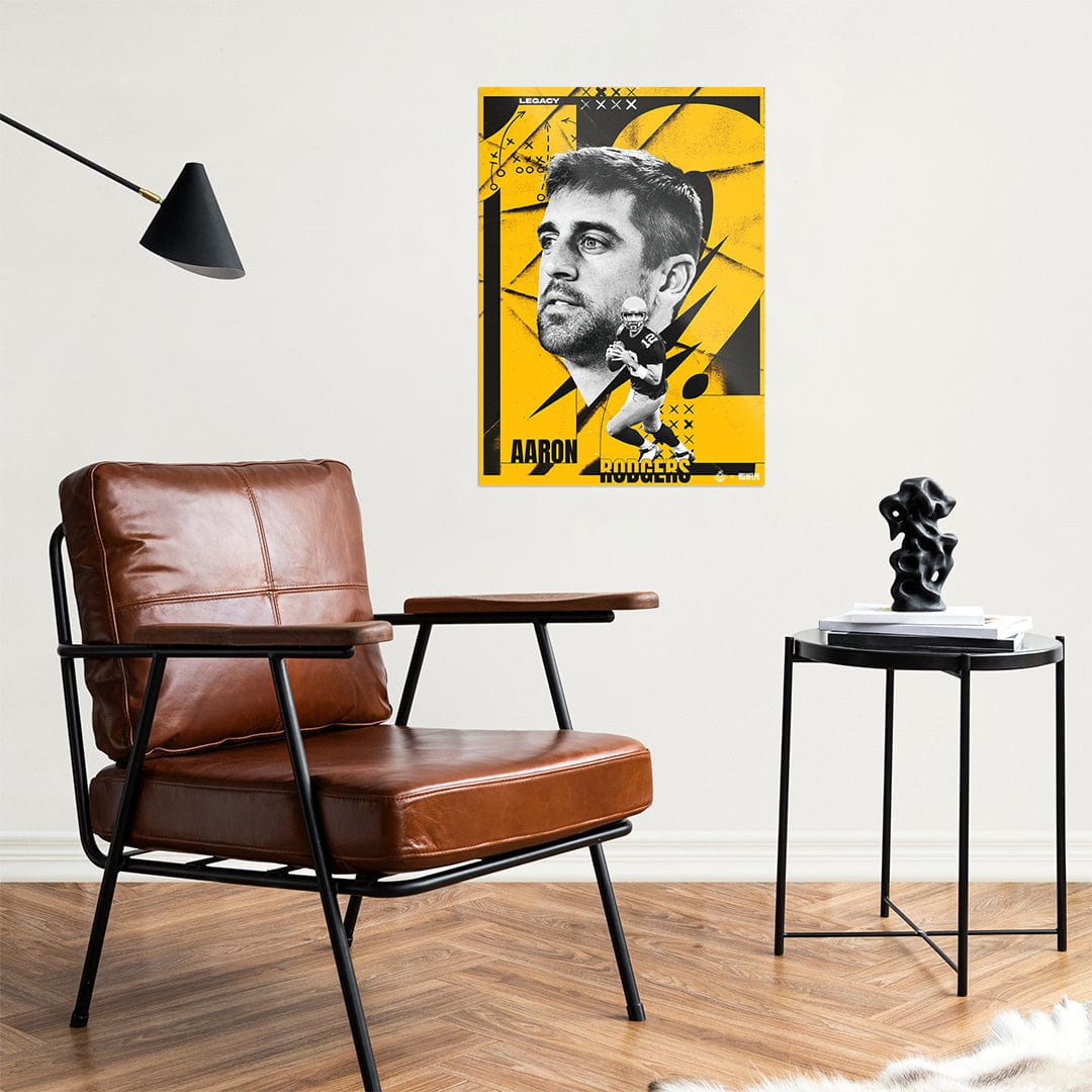 TrophySmack Aaron Rodgers Legend Yellow - Metal Wall Art