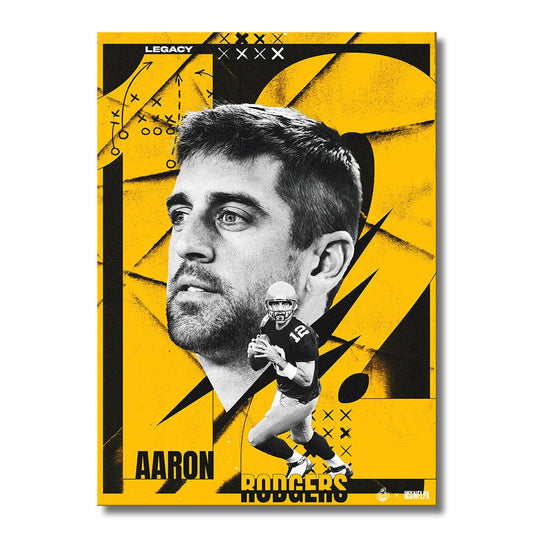 Aaron Rodgers Legend Yellow - Metal Wall Art
