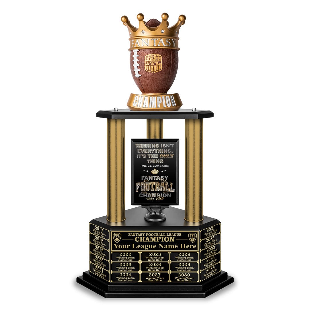 TrophySmack NEW 26”-36” Gold Column Fantasy Football Perpetual Trophy