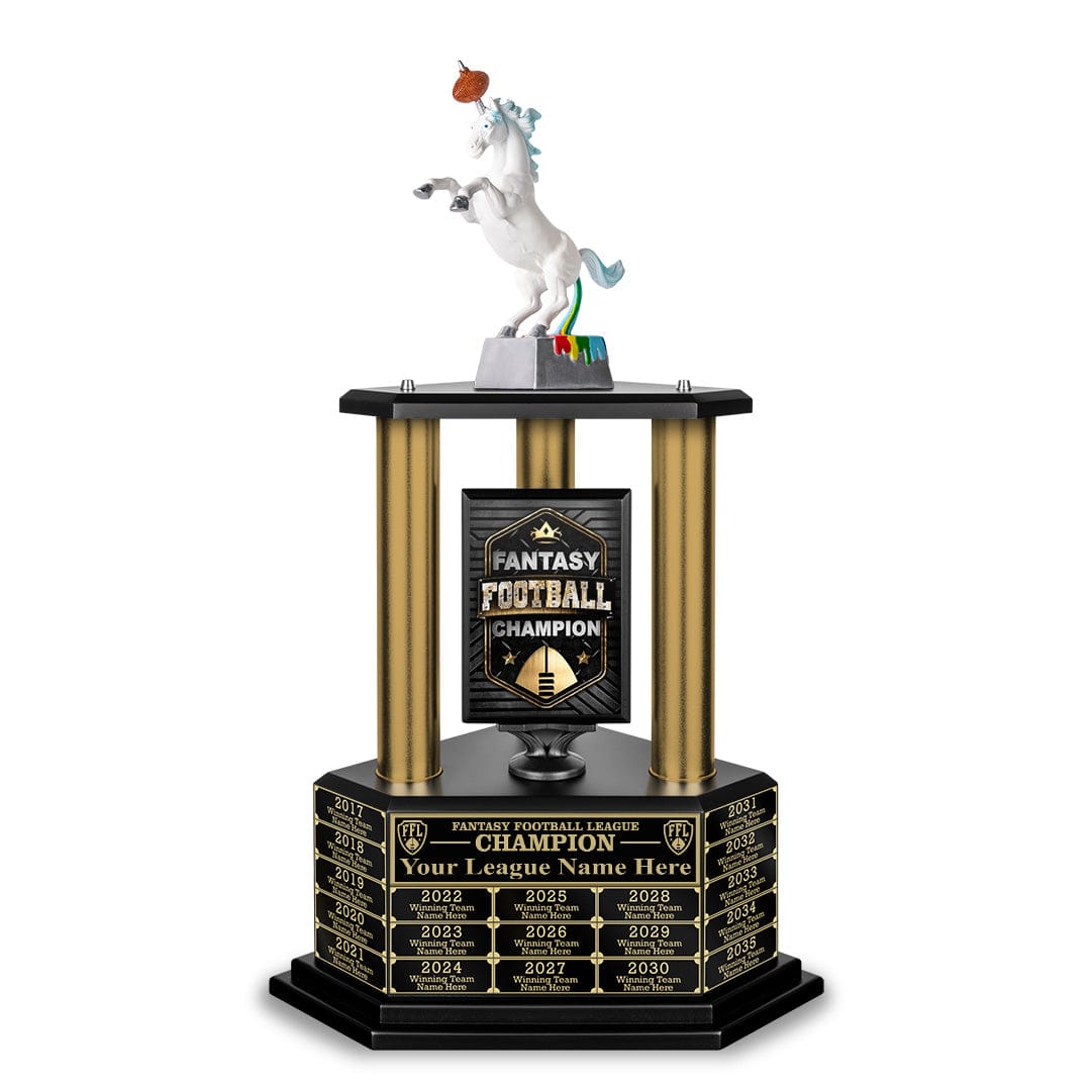 TrophySmack NEW 26”-36” Gold Column Fantasy Football Perpetual Trophy