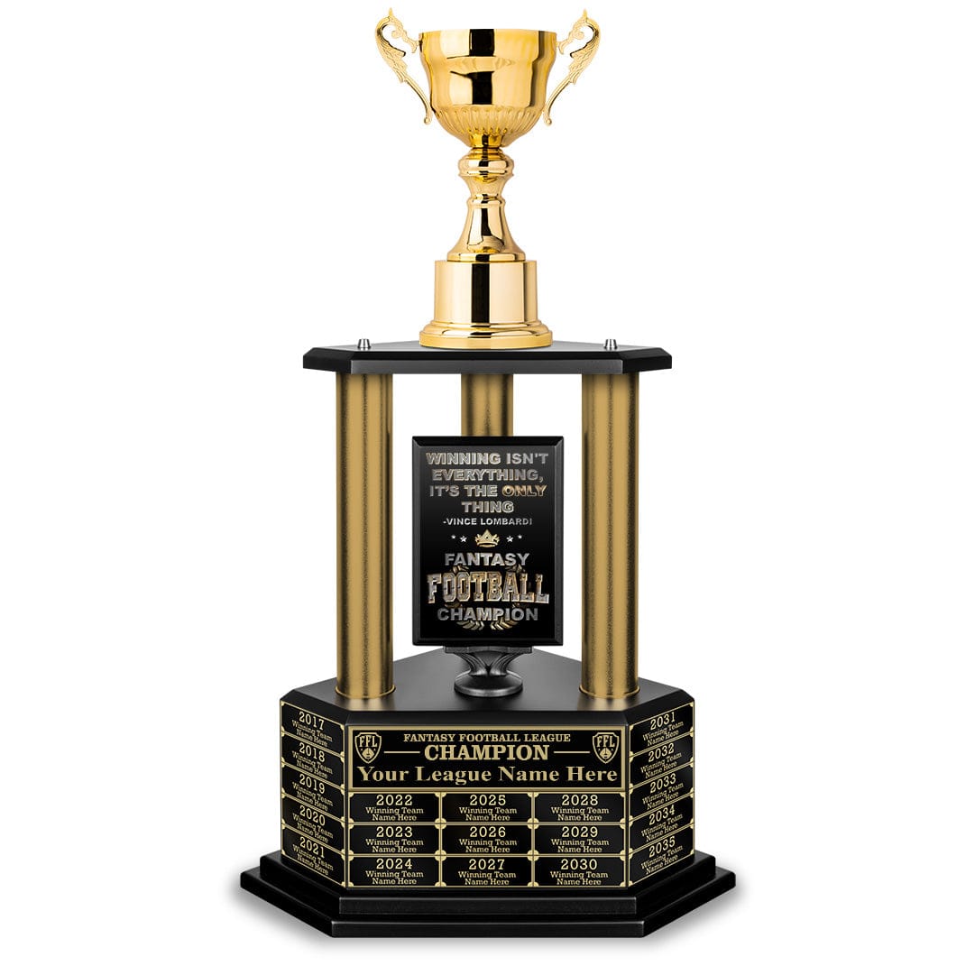 TrophySmack NEW 26”-36” Gold Column Fantasy Football Perpetual Trophy